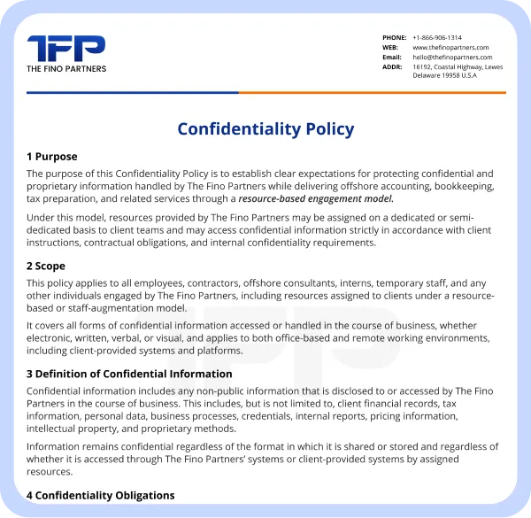 Confidentiality Policy