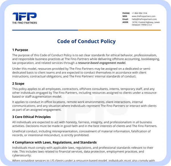 Code of Conduct Policy